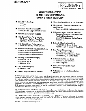LH28F160S5HB-L10 Datasheet PDF Sharp Electronics