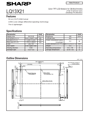 LQ13X21 Datasheet PDF Sharp Electronics