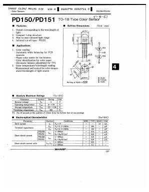 PD151 Datasheet PDF Sharp Electronics