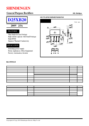 D25XB20 Datasheet PDF Shindengen
