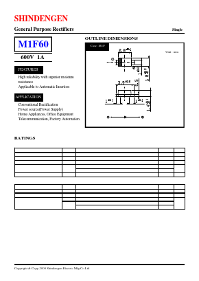 M1F60 Datasheet PDF Shindengen