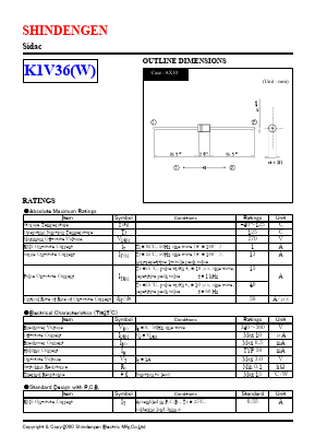 K1V36 Datasheet PDF Shindengen