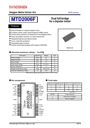 MTD2006F Datasheet PDF Shindengen