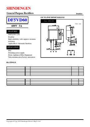DF5VD60 Datasheet PDF Shindengen