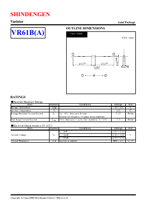 VR60B(A) Datasheet PDF Shindengen