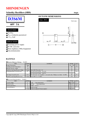 D3S6M Datasheet PDF Shindengen