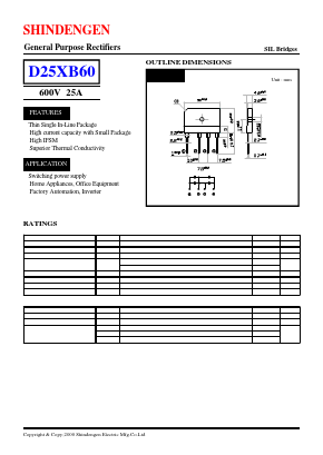 D25XB60 Datasheet PDF Shindengen
