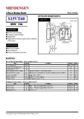 S15VT60 Datasheet PDF Shindengen