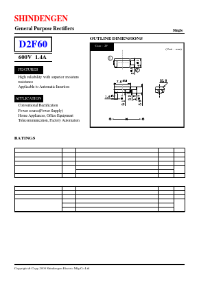 D2F60 Datasheet PDF Shindengen