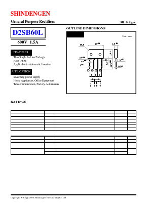 D2SB60L Datasheet PDF Shindengen