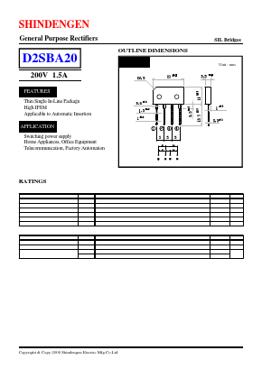 D2SBA20 Datasheet PDF Shindengen