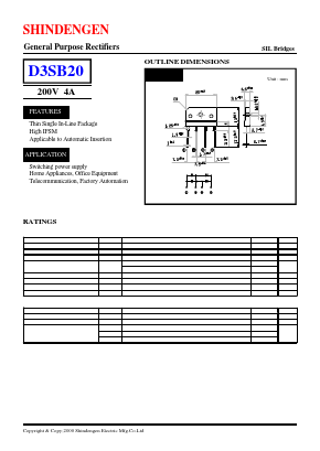 D3SB20 Datasheet PDF Shindengen