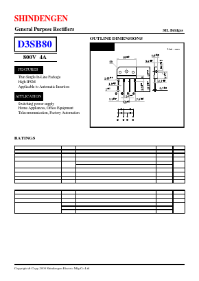 D3SB80 Datasheet PDF Shindengen