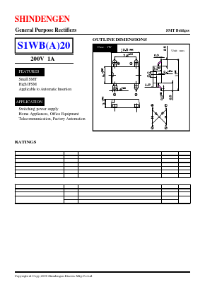 S1WB(A)20 Datasheet PDF Shindengen