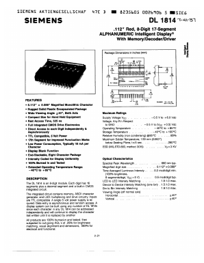 SL1814 Datasheet PDF Siemens AG