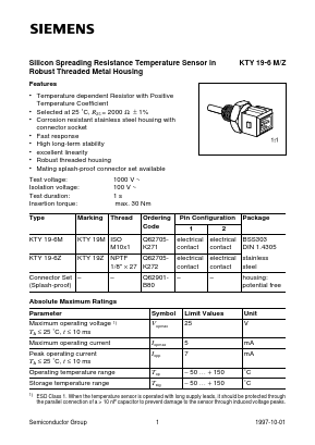 KTY19- Datasheet PDF Siemens AG