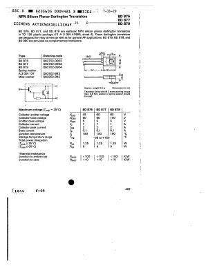 BD877 Datasheet PDF Siemens AG