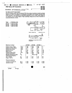 BF849 Datasheet PDF Siemens AG