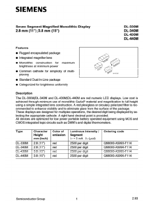 DL330M Datasheet PDF Siemens AG