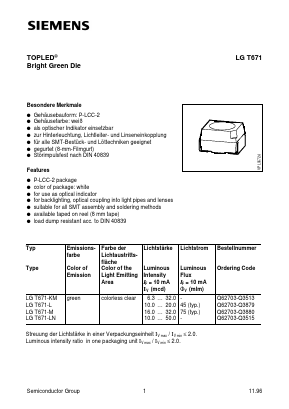 LGT671-KM Datasheet PDF Siemens AG