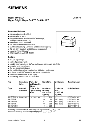 Q62703-Q3143 Datasheet PDF Siemens AG