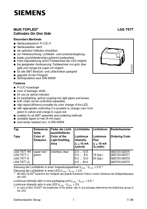 LSGT677-K Datasheet PDF Siemens AG