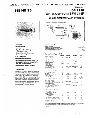 SFH248 Datasheet PDF Siemens AG