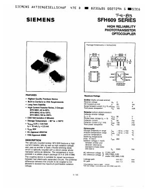 SFH609 Datasheet PDF Siemens AG