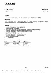 TDA5664-X Datasheet PDF Siemens AG
