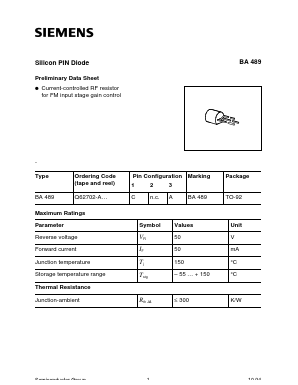 BA489 Datasheet PDF Siemens AG