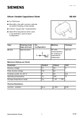 Q62702-B372 Datasheet PDF Siemens AG