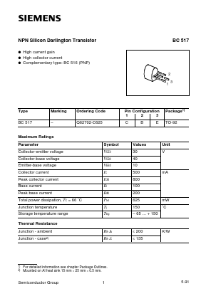 Q62702-C825 Datasheet PDF Siemens AG