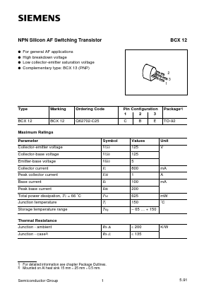 Q62702-C25 Datasheet PDF Siemens AG