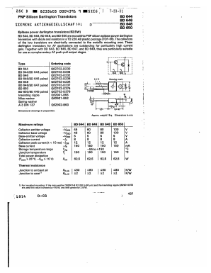 BD645 Datasheet PDF Siemens AG