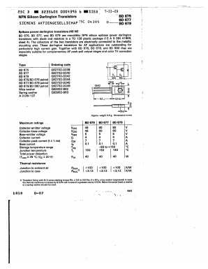 BD678 Datasheet PDF Siemens AG