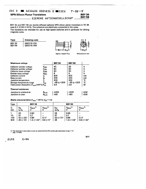 BSY34 Datasheet PDF Siemens AG