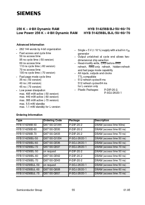 HYB514256BJ Datasheet PDF Siemens AG