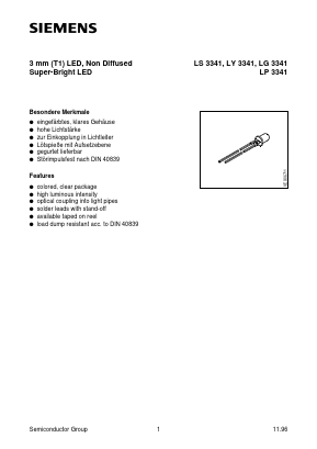 LY3341 Datasheet PDF Siemens AG
