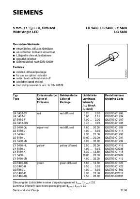 LY5480-HL Datasheet PDF Siemens AG