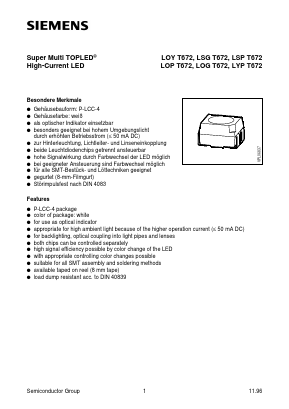 LSPT672 Datasheet PDF Siemens AG