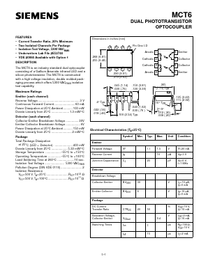 MCT6 Datasheet PDF Siemens AG