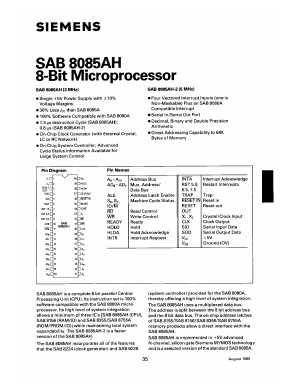 SAB8085AH Datasheet PDF Siemens AG
