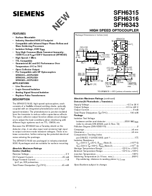 SFH6315 Datasheet PDF Siemens AG