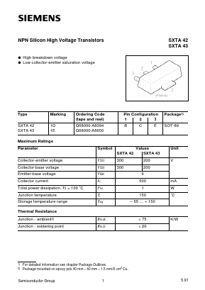 SXTA42 Datasheet PDF Siemens AG