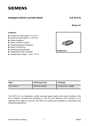 TLE4216G Datasheet PDF Siemens AG