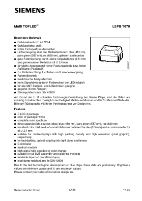 LSPBT670 Datasheet PDF Siemens AG