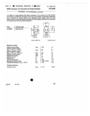 2N3055 Datasheet PDF Siemens AG