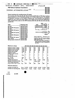 BD438 Datasheet PDF Siemens AG