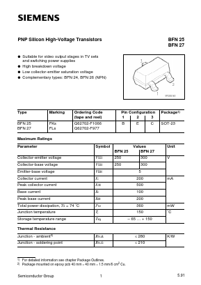 BFN25 Datasheet PDF Siemens AG