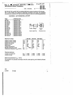 BCY58 Datasheet PDF Siemens AG